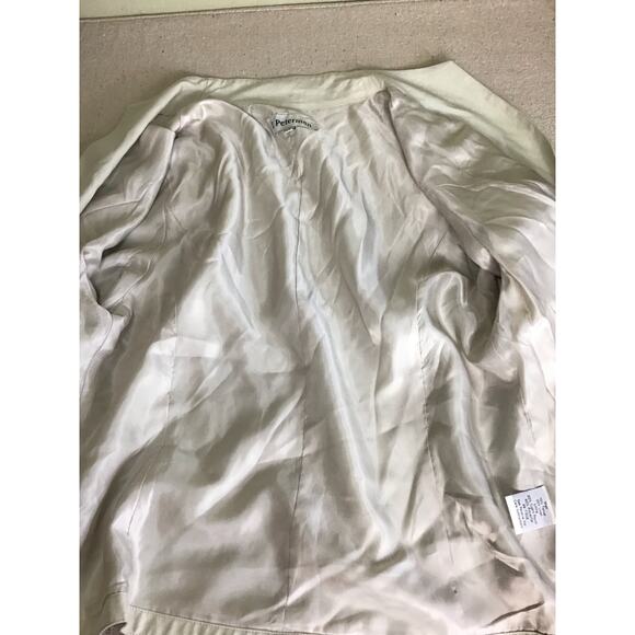 J Peterman Women Classic Tie front Blazer Sz.Lrg  Cream EUC Classic Career Wear - Picture 5 of 9